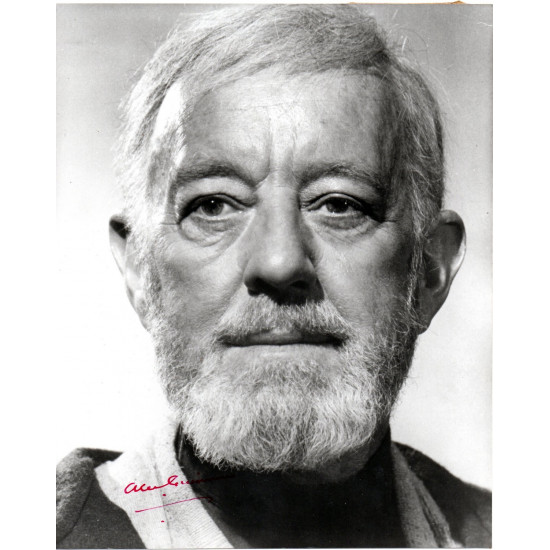 Alec Guinness as Obi-Wan Kenobi in Star Wars Signed 10x8 B/W Photo Autographed