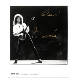 Queen Brian May Signed 10x8 B/W Promo Publicity Photo Autographed 