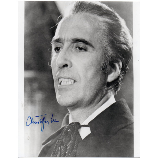Christopher Lee as Dracula Hand Signed 10x8 B/W Photo Autographed