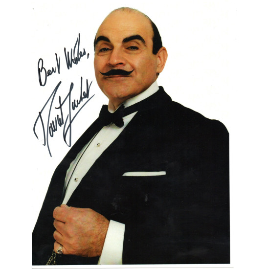 David Suchet as Hercule Poirot Signed 10x8 Colour Photo Autographed
