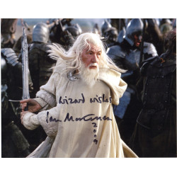 Ian McKellan as Gandalf  in Lord of The Rings Signed 10x8 Col Photo Autographed