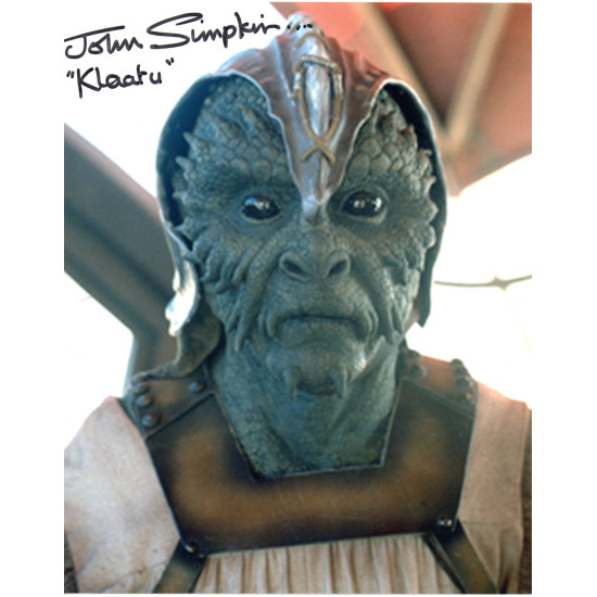 John Simkin as Klaatu The Bounty Hunter in Star Wars Signed 10x8 Col Photo Autographed