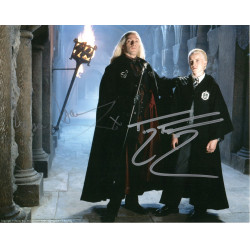 Harry Potter Tom Felton & Jason Isaacs as Draco & Lucius Malfoy Autographed 10x8 Col Photo Signed W/COA