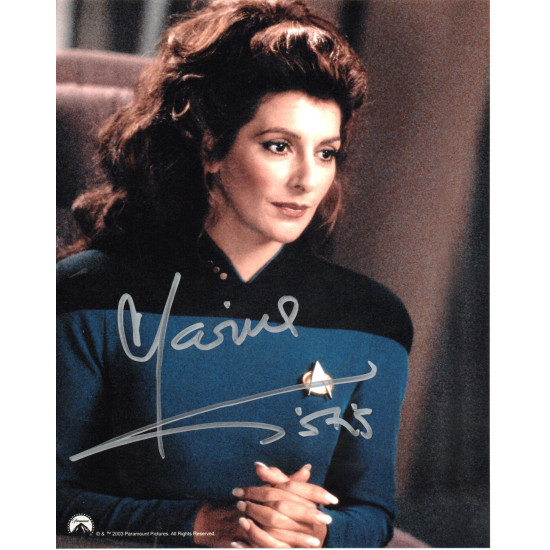 Marina Sirtis as Counselor Deanna Troi in Star Trek Signed 10x8 Col Photo Autographed