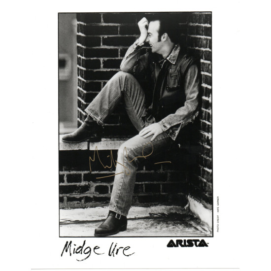 Midge Ure Singer Thin Lizzy, Ultravox Etc Signed 10x8 ARISTA Records B/W Promo Autographed