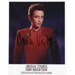 Nana Visitor as Major Kira Nerys in Star Trek DS9 Signed 10x8 Col Photo Autographed