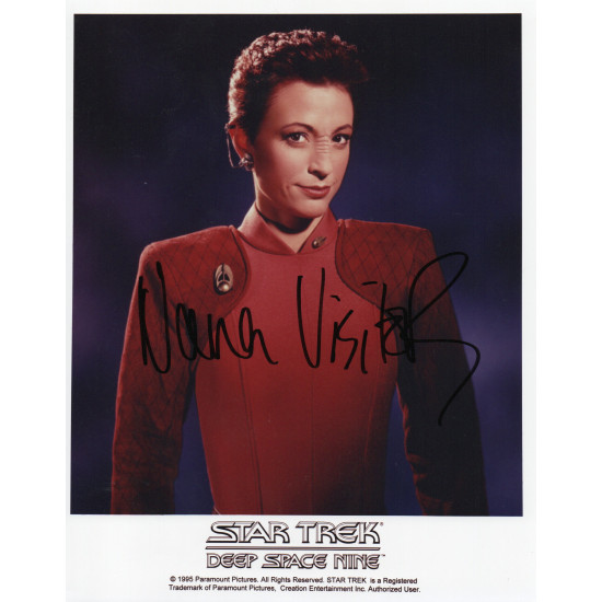 Nana Visitor as Major Kira Nerys in Star Trek DS9 Signed 10x8 Col Photo Autographed