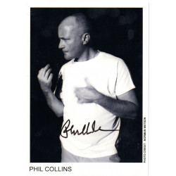 Phil Collins Genesis Etc Genuine Signed 7x5 B/W Promo Photo Autographed