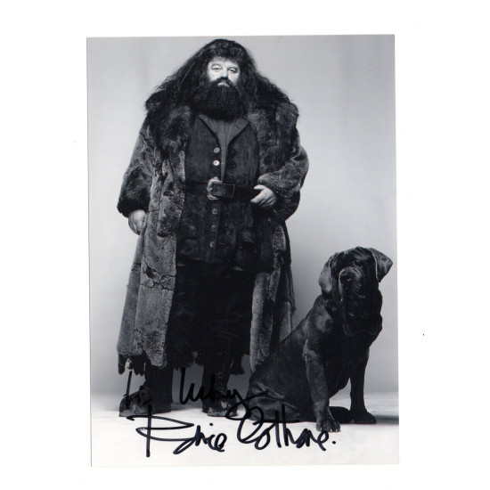 Robbie Coltrane as Rubeus Hagrid in Harry Potter Signed 5 x 7 B/W Photo Autographed