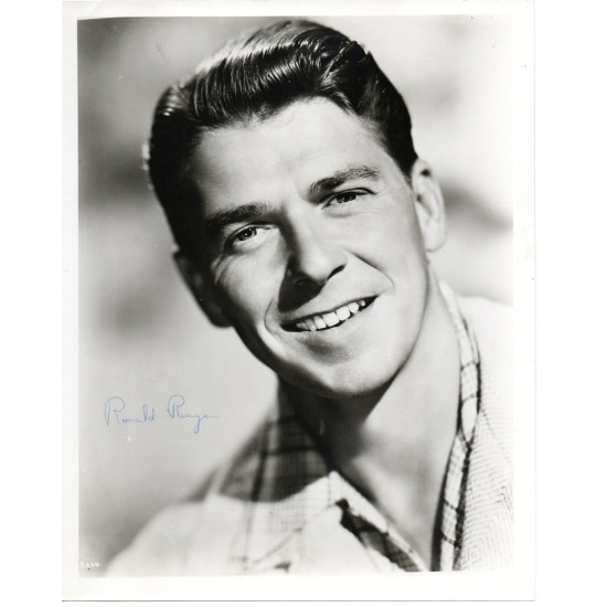 Ronald Reagan 1940s Actor Pose Signed 10x8 B/W Photo Autographed