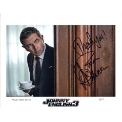 Rowan Atkinson as Johnny English in Johnny English 3 Signed 10x8 Col Autographed Photo 