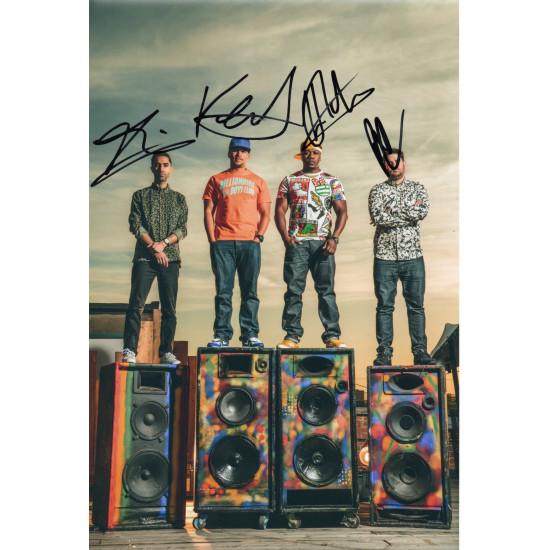 Rudimental British Drum and Base Band Signed 12x8 Photo Autographed