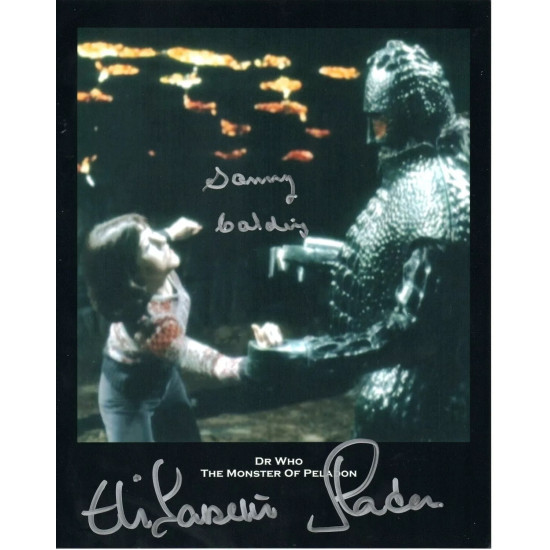 Doctor Who Double Signed 10x8 Col Photo Autographed By Elisabeth Sladen & Sonny