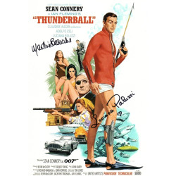 Thunderball James Bond Double Signed A4 Movie Poster Photo Autographed