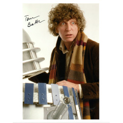 Tom Baker as Dr Who in Doctor Who Signed 10x8 Col Photo Autographed